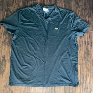 Lacoste Men's Charcoal V-Neck T-Shirt